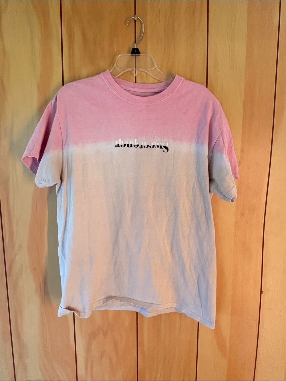 Ariana Grande Pink and Light Blue Dip-Dye  T-Shirt
